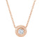 Diamond Solitaire Rope Trim 14k Rose Gold Pendant Necklace, 16 " (0.1 Cttw)