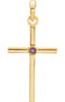 Amethyst Inlay Cross 14k Yellow Gold Pendant (22.8x11.3MM)