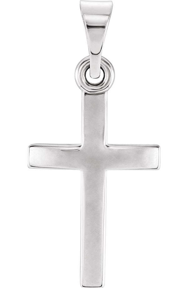 Cross Pendant, Rhodium-Plated 14k White Gold (21.00X9.70MM)