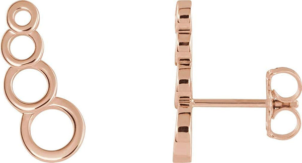 Geometric Ear Climbers,14k Rose Gold