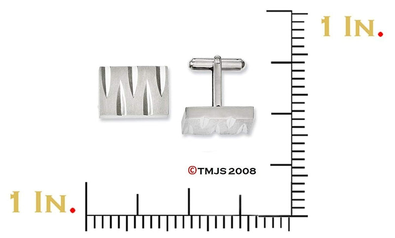 Stainless Steel Satin Brushed Rectangle Cuff Links, 21MMX15MM