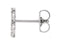 Rhodium-Plated 14k White Gold Diamond Letter 'B' Initial Stud Earring (Single Earring) (.10 Ctw, GH Color, I1 Clarity)