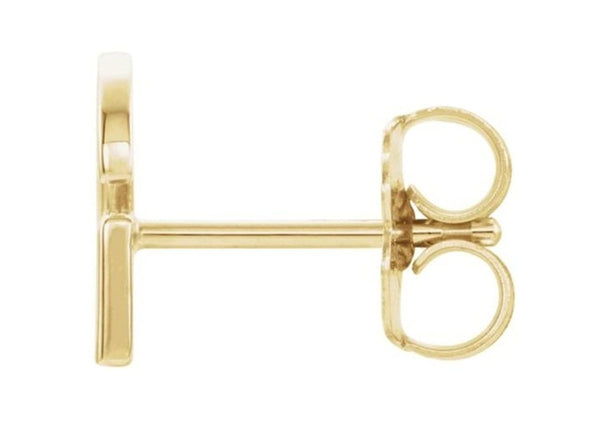 Initial Letter 'G' 14k Yellow Gold Stud Earring (Single Earring)