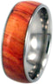 Tulip Wood Inlay 8mm Comfort Fit Titanium Wedding Ring, Size 13