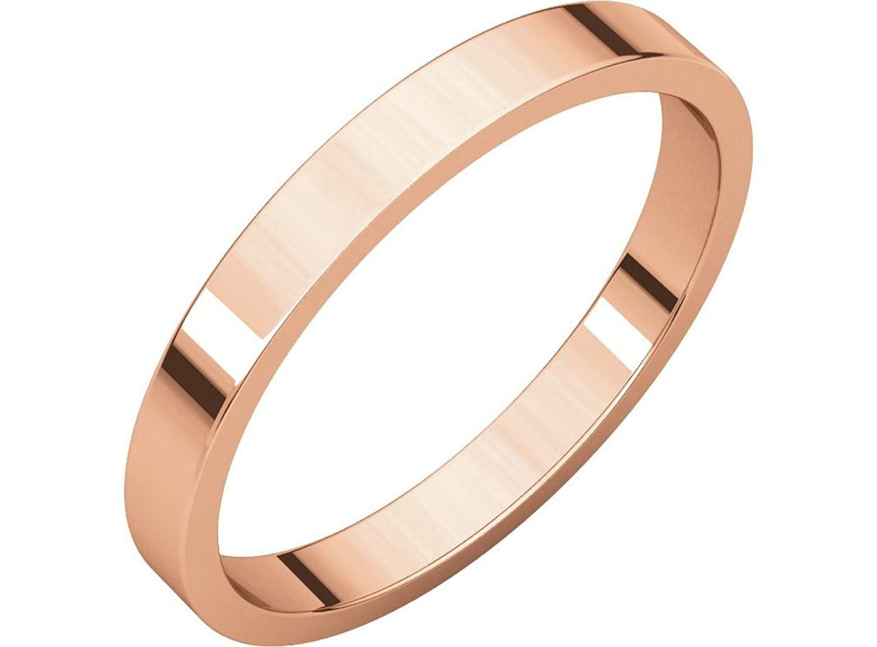 Slim-Profile 2.5mm Flat Stacking Band, 14k Rose Gold