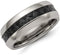 Carbon Fiber Collection Stainless Steel Black Carbon Fiber 8mm Comfort-Fit Band, Size 12