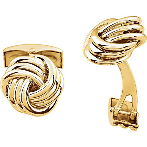 Love Knot 14k Yellow Gold Cuff Links, 15MM