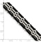 Men's Stainless Steel 12mm Black Rubber Bracelet, 8.25 Inches