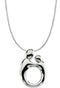 Mother and Child Rhodium Plated Sterling Silver Necklace, 18"