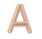 Initial Letter 'A' 14k Rose Gold Stud Earring (Single Earring)