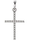 Beaded Cross Rhodium-Plated 14k White Gold Pendant (13.5X9.4 MM)