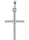 Beaded Cross Rhodium-Plated 14k White Gold Pendant (17.5X12.10 MM)