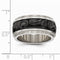 Edward Mirell Titanium and Black Titanium Inlay Fancy Design 11mm Wedding Band