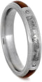 Diamond, Gibeon Meteorite, Snakewood 3mm Comfort-Fit Brushed Titanium Band, Size 8.25