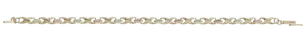 Infinity Link Bracelet, 10k Yellow Gold, 12k Green and Rose Gold Black Hills Gold Motif, 7.5"