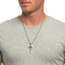 Men's Two-Tone, Black Ion Plated Cross Pendant Necklace , Stainless Steel, 23"