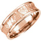 7.5mm 14k White Gold Fancy Carved Band Sizes 4 to 14