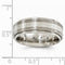 Traction Band Collection Gray Titanium with Argentium Sterling Silver Inlay Grooved 7.5mm Band