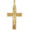 Child's Beaded Crucifix 14k Yellow Gold Pendant (14X9MM)