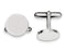 Rhodium-Plated Sterling Silver Round Cuff Links, 15MM