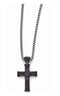 Edward Mirell Black Titanium Cross Pendant Necklace, 20"