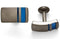 Grey Titanium, Brushed Blue Anodized Stripe Cuff Links