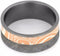 Gibeon Meteorite, Sterling Silver and Copper Mokume 9mm Comfort-Fit Matte Titanium Wedding Band