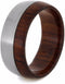 Honduran Rosewood Burl 8mm Comfort-Fit Matte Titanium Wedding Band, Size 10.5