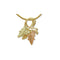 Leaves and Grapes Slide Pendant Necklace, 10k Yellow Gold, 12k Green and Rose Gold Black Hills Gold Motif, 18"