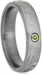 The Men's Jewelry Store (Unisex Jewelry) Peridot, Gibeon Meteorite 6mm Matte Titanium Comfort-Fit Wedding Ring