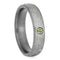 Peridot, Gibeon Meteorite 6mm Matte Titanium Comfort-Fit Wedding Ring, Size 13.25