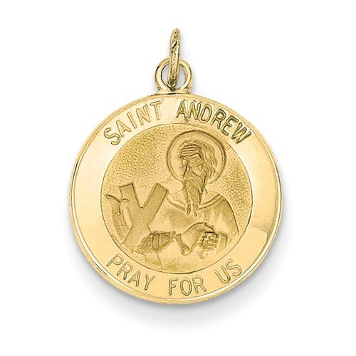 14k Yellow Gold St. Andrew Medal Charm (20X15MM)