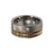 Diamond, Bocote Wood Stripe 10mm Comfort Fit Frosted Titanium Wedding Band, Size 5