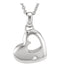 Sterling Silver Heart in a Heart Diamond Necklace, 18"