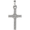 Rope Cross Rhodium-Plated 14k White Gold Pendant (13.5X8.6 MM)