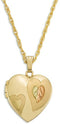 Dome Heart Locket Pendant Necklace, 10k Yellow Gold, 12k Green and Rose Gold Black Hills Gold Motif, 18"