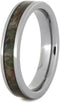 Woodland Camo 5mm Comfort-Fit Polished Titanium Wedding Band, Size 13.5