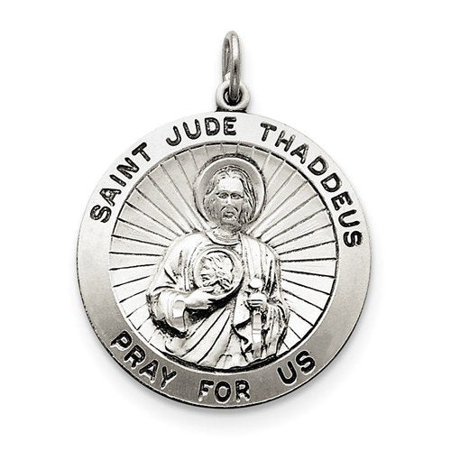 Sterling Silver Saint Jude Thaddeus Medal (35X25MM)