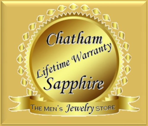 Chatham Created Blue Sapphire Three-Stone Ear Climbers, Rhodium-Plated 14k White Gold