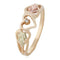 Ave 369 Diamond Heart Ring, 10k Yellow Gold, 12k Green and Rose Gold Black Hills Gold Motif (.01 Ct)