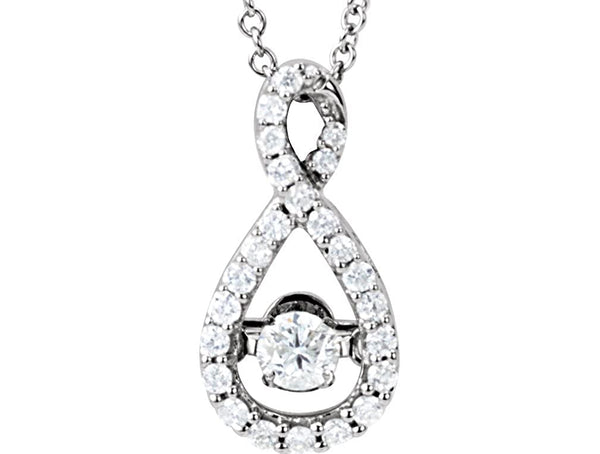 Mystara Diamond Infinity Pendant Necklace in 14k White Gold, 18" (1/3 Cttw)