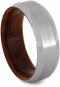 Ironwood Burl 8mm Comfort-Fit Band with Brushed Satin Titanium Overlay, Size 12.75