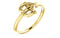 Girl's Cross with Heart 14k Yellow Gold Youth Ring