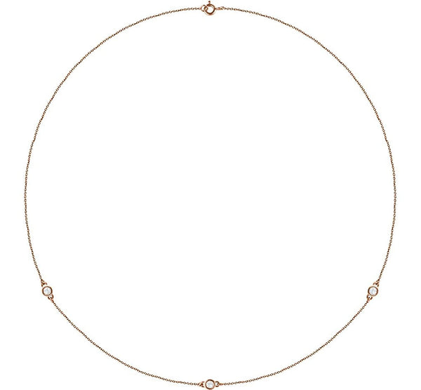 Diamond Solitaire 14k Rose Gold Pendant Necklace, 18" (1/4 Cttw)