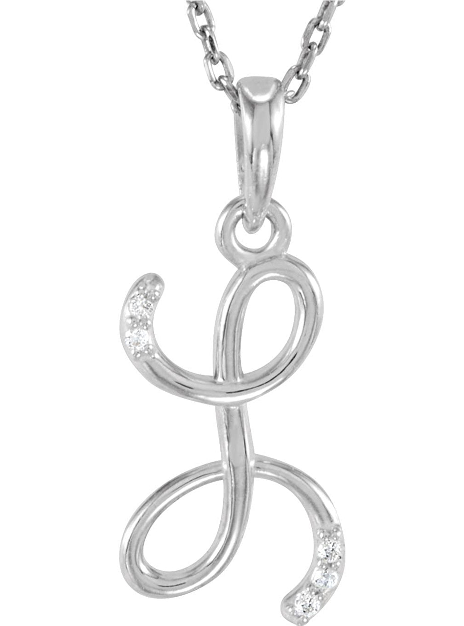 5-Stone Diamond Letter 'L' Initial 14k White Gold Pendant Necklace, 18" (.03 Cttw, GH, I1)