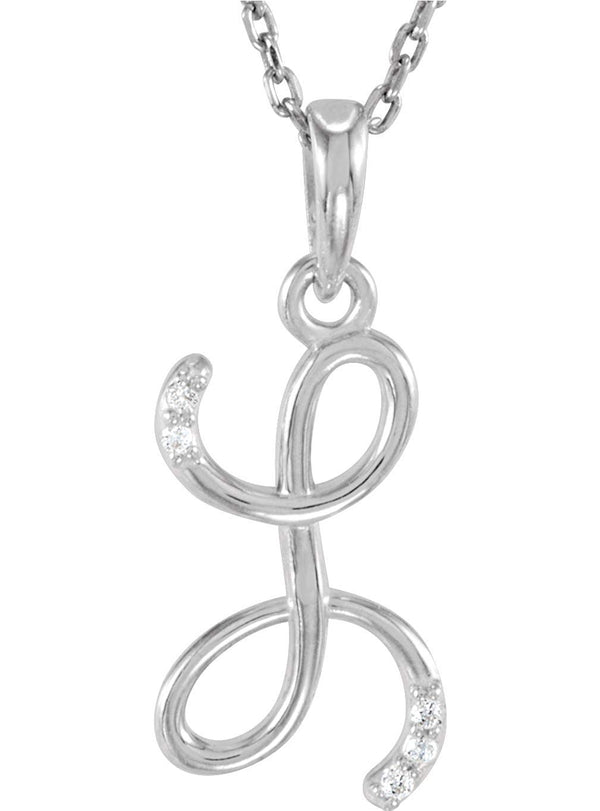 5-Stone Diamond Letter 'L' Initial Sterling Silver Pendant Necklace, 18" (.03 Cttw, GH, I2)