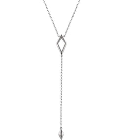 Geometric Necklace in Rhodium-Plated 14k White Gold, 16-18"