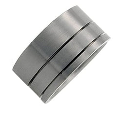 Wide Three Satin Brushed Interchangeable Comfort-Fit Titanium Bands