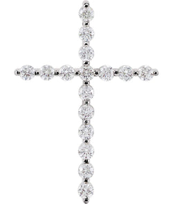 Diamond Cross Rhodium-Plated 14k White Gold Pendant (.5 Ctw, G-H Color, I1 Clarity)