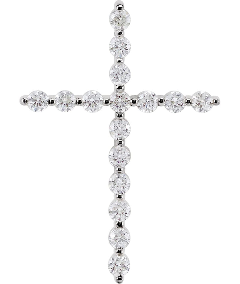 Platinum Diamond Cross Pendant (.5 Ctw, G-H Color, I1 Clarity)